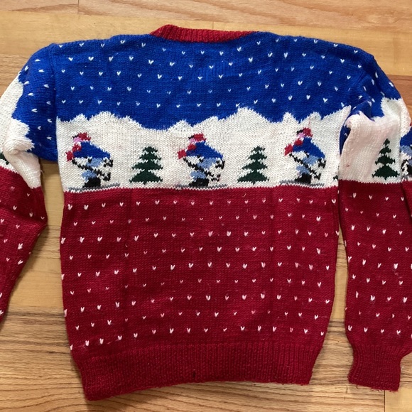 Gusto Ski motif Hand Knitted Cardigan, Size M 100% Pure Virgin Wool, Beautiful! - Picture 5 of 5